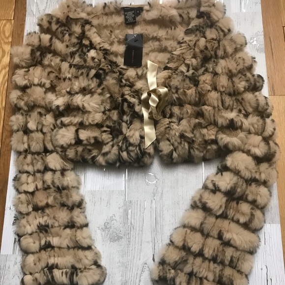 BCBG Max Azria Rabbit Fur Jacket size M - Picture 2 of 8